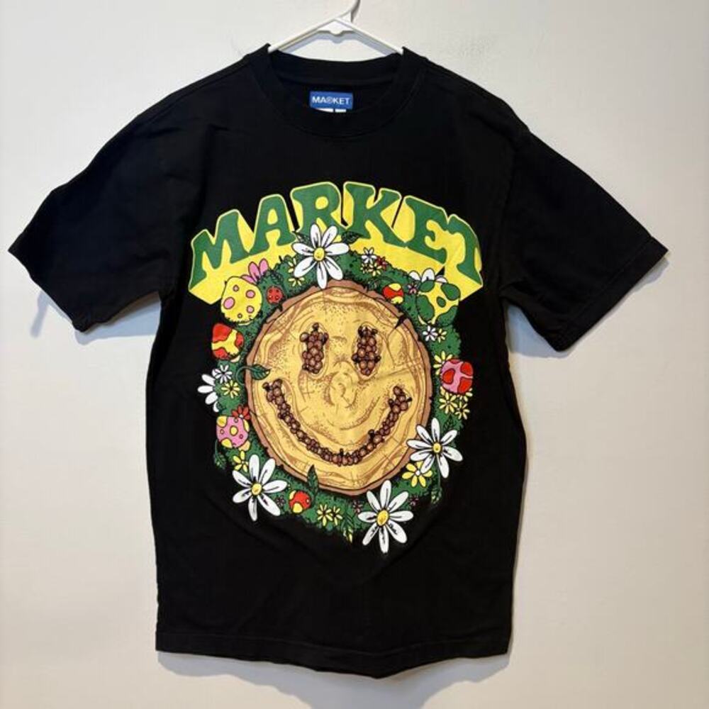 MARKET Smiley Decomposition T-Shirt Black Size Small Men's‎ Chinatown Graphic